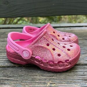 $50 Crocs Baya Glitter Clogs Shoes Size 8C Girls Toddlers Kids